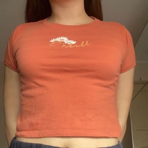orange cotton crop top